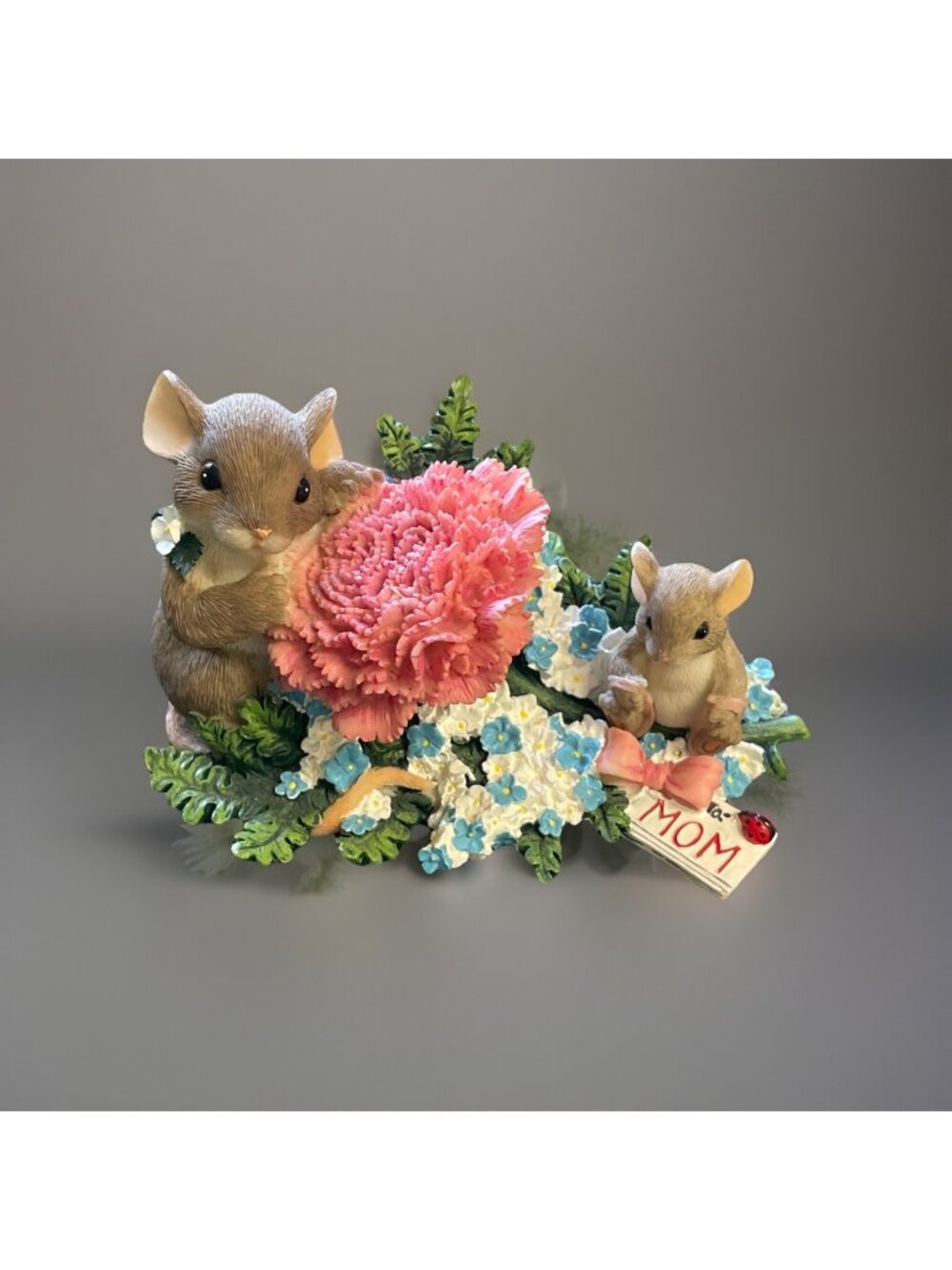 Charming Tails A Mothers Love Blooms Forever Figurine Mom Gift Flowers Mice Rare